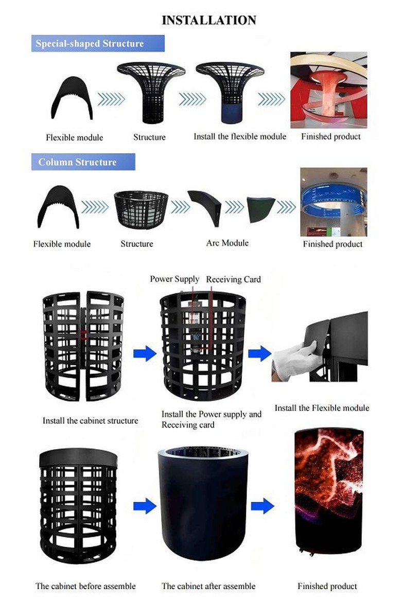 Installation service of P153Flexible LED Display Wall001 Installation service of P153Flexible LED Display Wall001